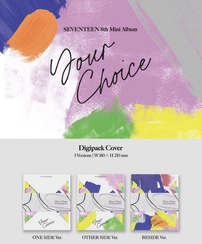Album "Your Choice" của nhóm nhạc nam SEVENTEEN được vinh danh trên bảng vàng Hanteo trong top 10 album bán chạy nhất với thành tích "tẩu tán" 1,3 triệu bản. (Nguồn: Internet)