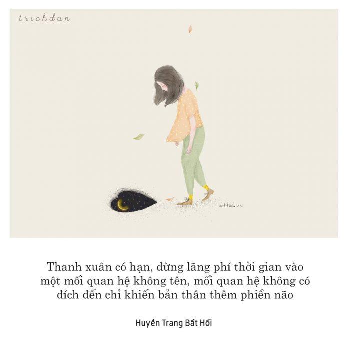 Tuổi trẻ đừng lãng phí thời gian cho những mối quan hệ không đích đến (Ảnh: Facebook Trích dẫn)