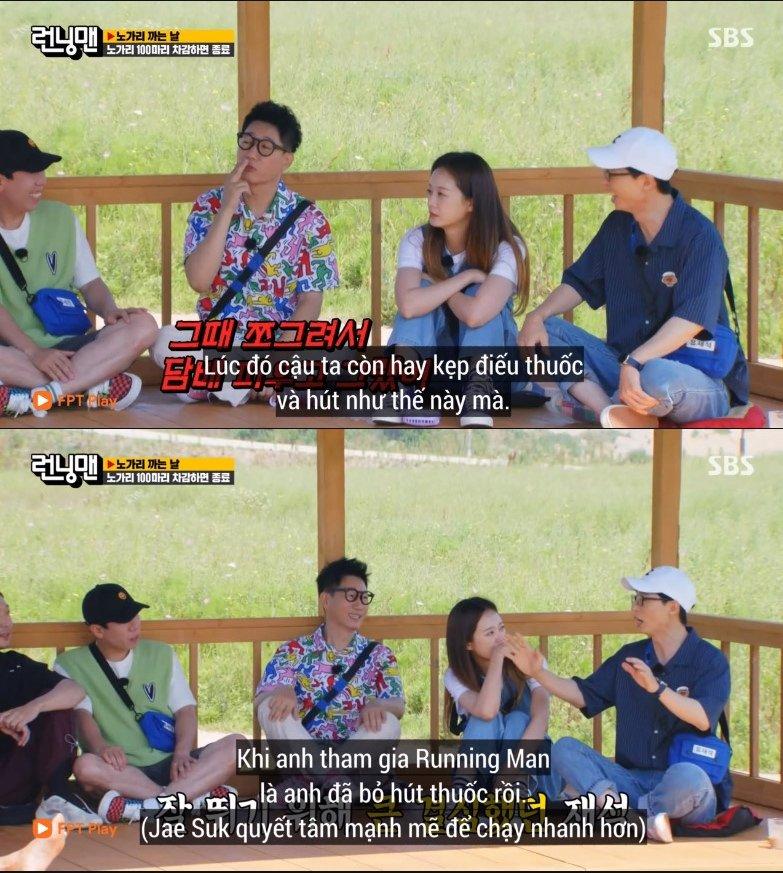 Sau đó Yoo Jae Suk thừa nhận rằng mình đã bỏ thuốc từ khi tham gia chương trình Running Man. (Ảnh: Internet)