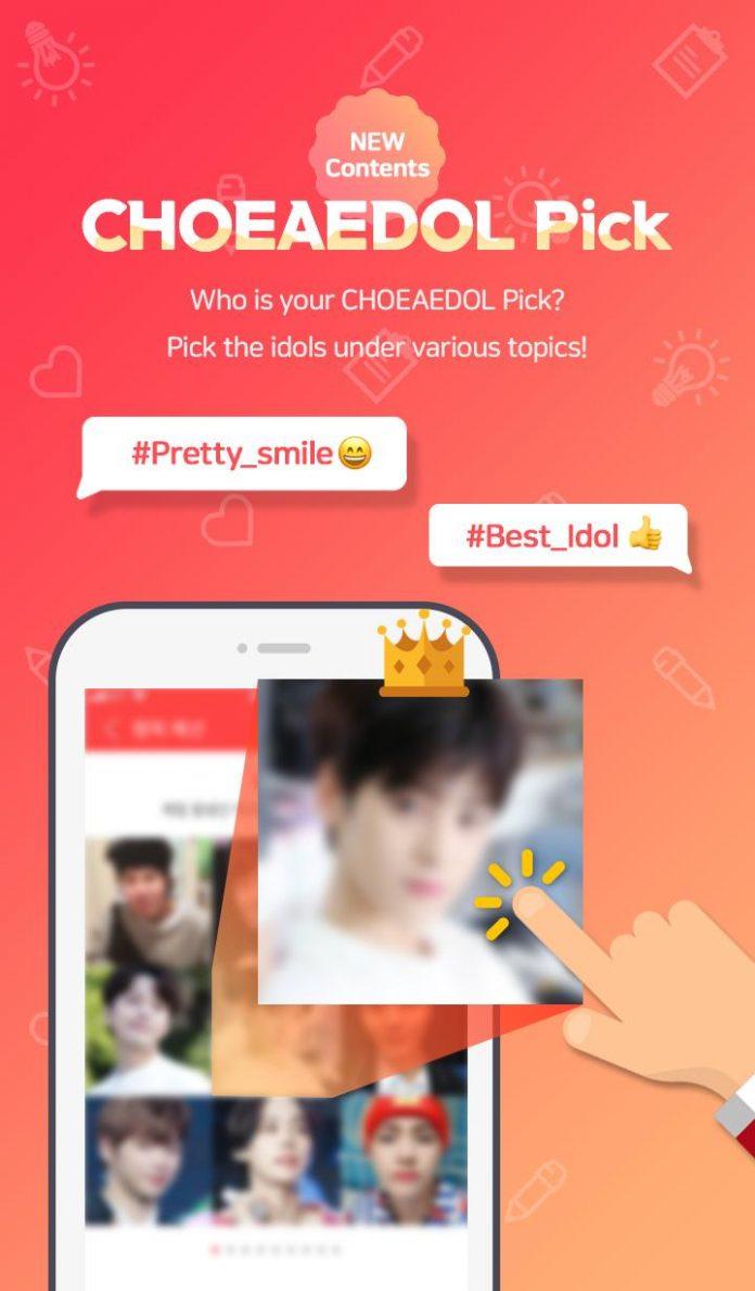 Bình chọn cho idol KPOP trên ứng dụng Choeaedol (Ảnh: Internet).