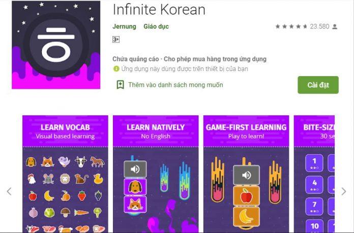 App học tiếng Hàn miễn phí Infinite Korean (Ảnh: Internet).