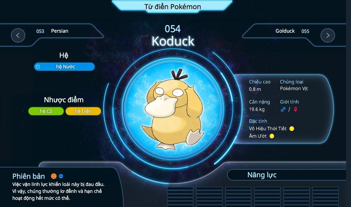 Psyduck là một con Pokemon hệ nước. (Ảnh: Internet)