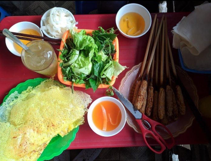 Món bánh xèo tại Bánh Xèo Nem Lụi Ngọc Dương (Ảnh Internet)