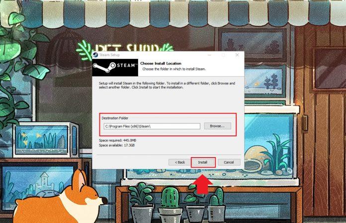 Chọn thư mục chứa Steam và cài đặt (Ảnh: BlogAnChoi).