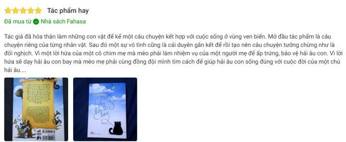 Đánh giá của độc giả về cuốn sách Chuyện con mèo dạy hải âu bay trên trang bán hàng online của Tiki( Ảnh: BlogAnChoi)