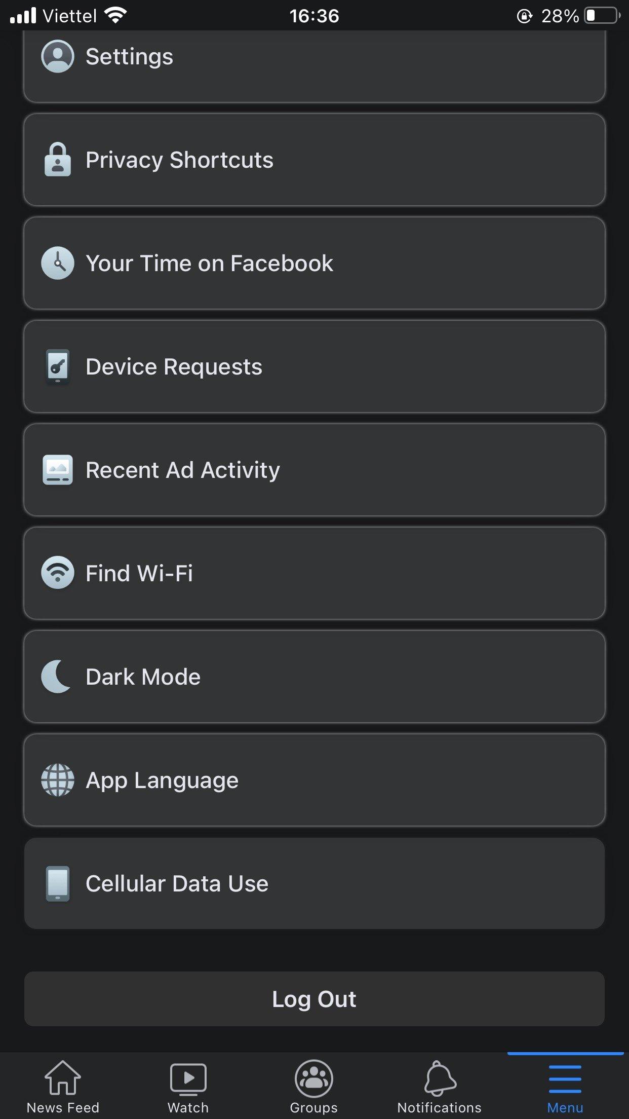 Giao diện đã chuyển sang chế độ tối (Ảnh: Internet). Giao diện đã chuyển sang chế độ tối (Ảnh: Internet).