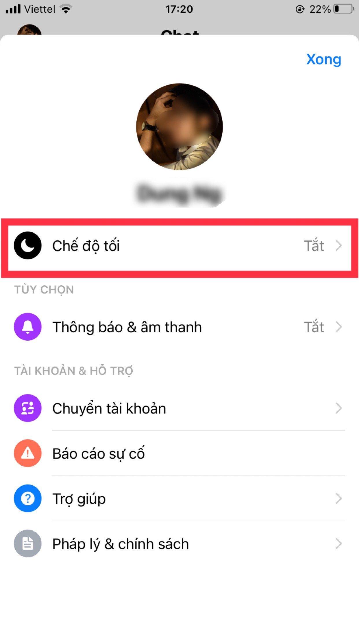 Giao diện cài đặt của Messenger (Ảnh: BlogAnChoi). Giao diện cài đặt của Messenger (Ảnh: BlogAnChoi).