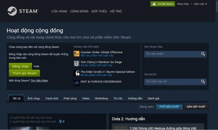 Các hoạt động trong cộng đồng của Steam (Ảnh: BlogAnChoi).