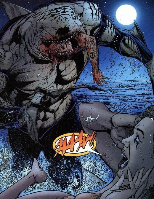 King Shark trong truyện gốc có tạo hình đáng sợ và man rợn. (Ảnh: Internet)