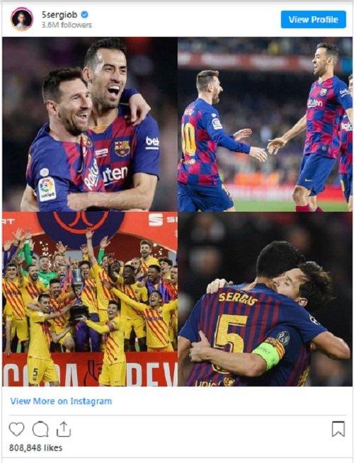 Sergio Busquets chia sẻ những hình ảnh đầy kỷ niệm với Lionel Messi (Ảnh: Internet).