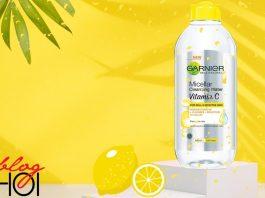 Review nước tẩy trang Garnier Micellar Cleansing Water Vitamin C: làm sạch, dưỡng sáng da Review nước tẩy trang Garnier Micellar Cleansing Water Vitamin C ( BlogAnChoi)