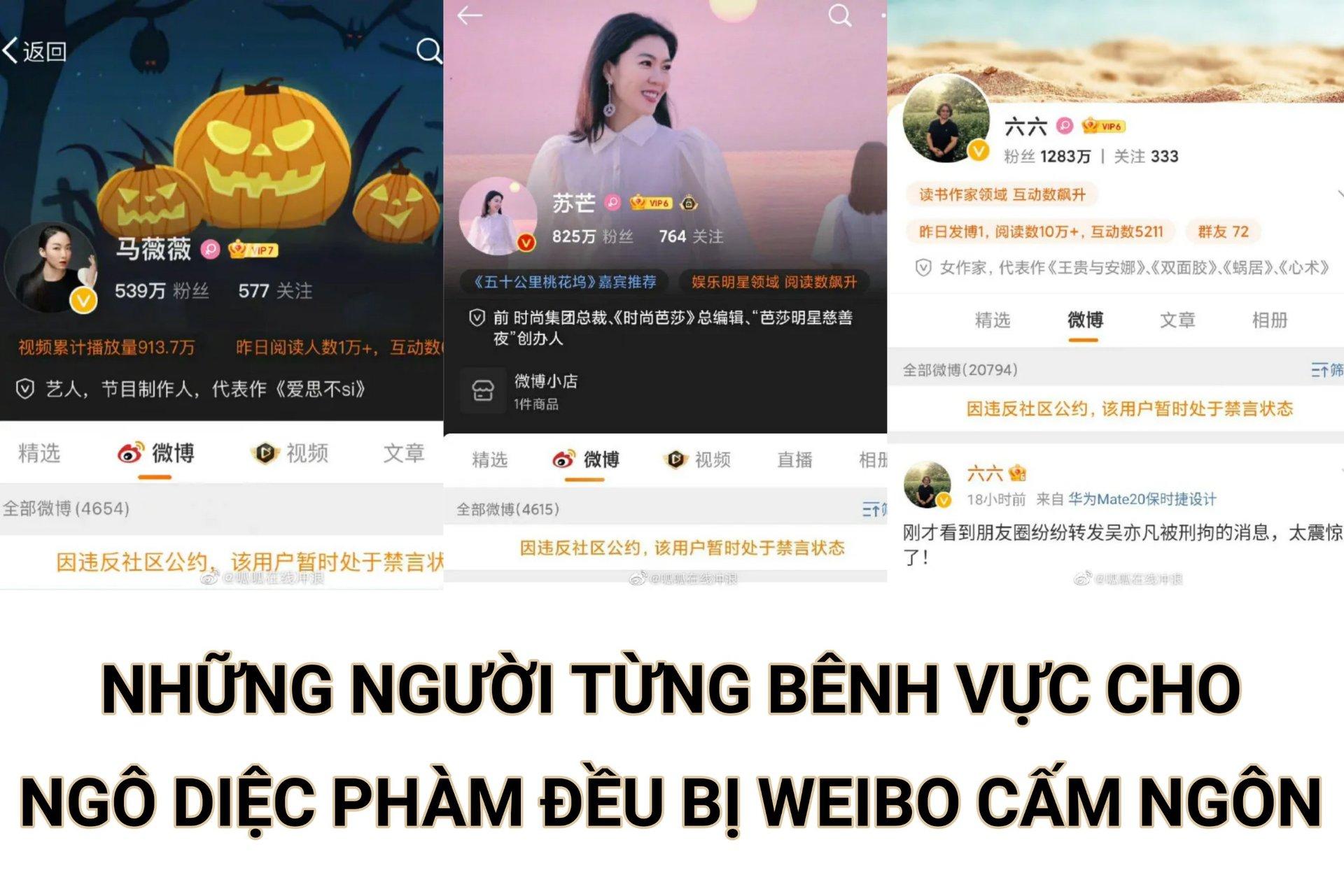 Những ai bênh vực nam thần tượng đều bị Weibo cấm ngôn (Nguồn: Internet)