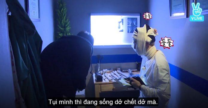 Jin và Suga còn thông minh đến nỗi...giả làm zombie (nguồn: ảnh chụp màn hình)