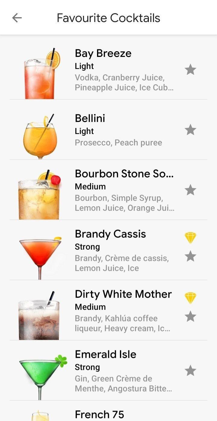 Các loại cocktail rất đẹp mắt để bạn lựa chọn (Ảnh: Internet).