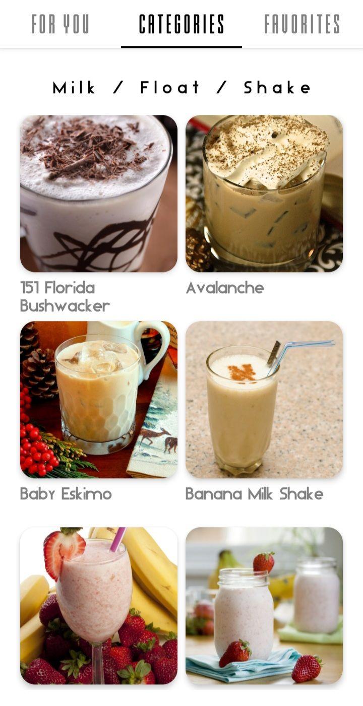Các loại cocktail với sữa của Mixological (Ảnh: Internet).