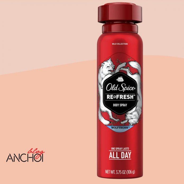 Xịt khử mùi Old Spice Refresh Body Spray Wolfthorn mang đến hương thơm nam tính, quyến rũ ( Nguồn: BlogAnChoi)