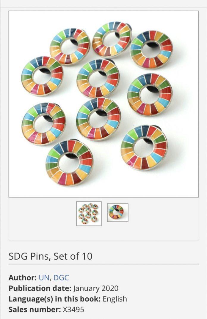 Và hiện tại pin cài áo giống với BTS đã được United Nations mở bán với giá $35 (một set 10 chiếc).
