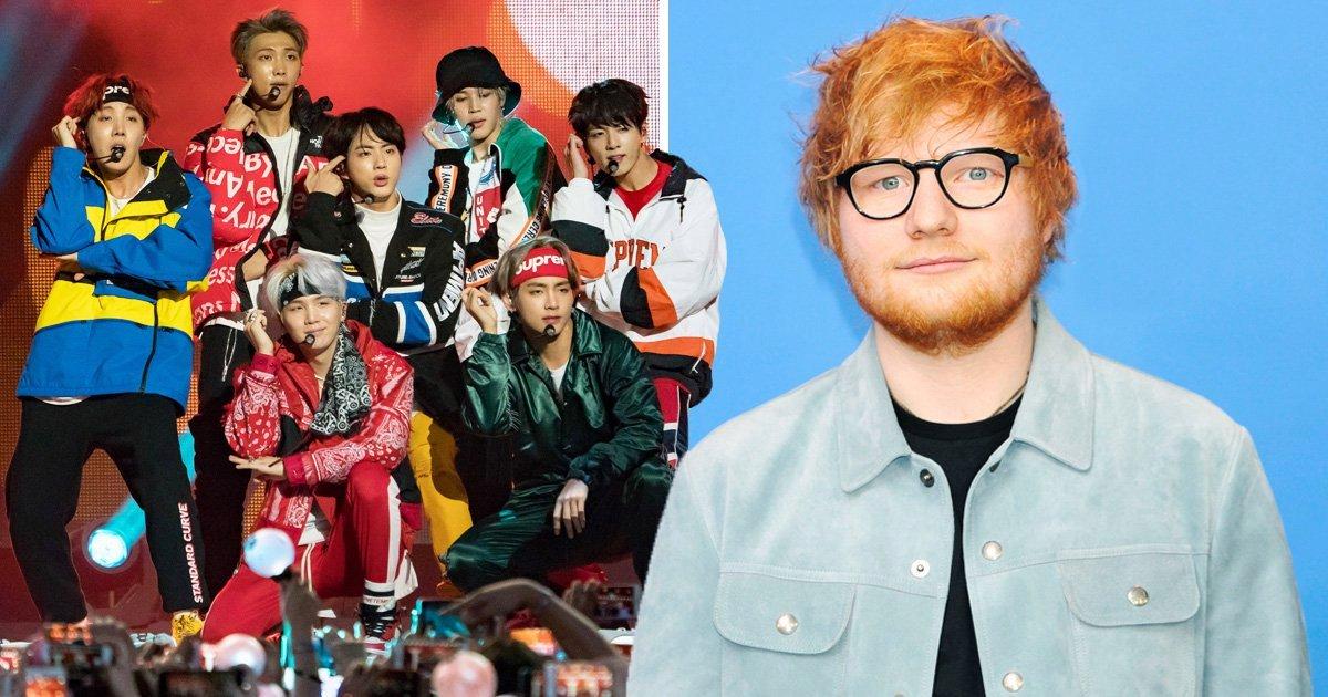 BTS đã hợp tác cùng với Ed Sheeran phát hành Make It Right vào năm 2019 (ảnh: internet)