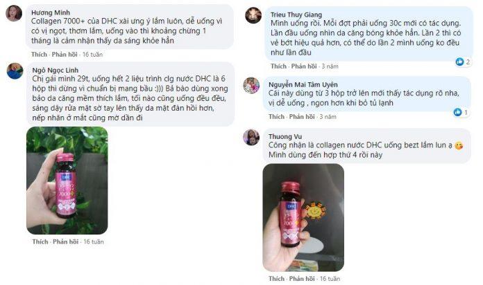 Đánh giá về collagen nước DHC của hội chị em trên các nhóm làm đẹp.
