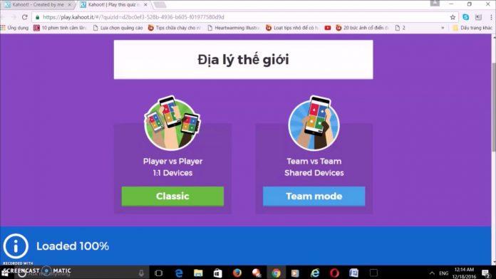 Giao diện trò chơi trên Kahoot! (Nguồn: Internet)
