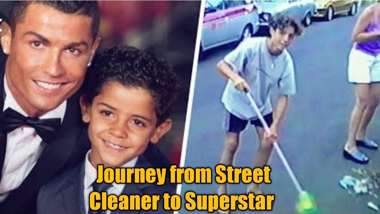 Cristiano Ronaldo từng là một cậu bé nhà nghèo phải đi quét đường (Ảnh: Internet).