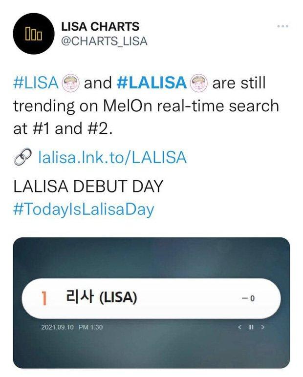Từ khóa "LISA" và "LALISA" chiếm giữ vị trí #1 và #2 chỉ sau vào phút ra mắt MV "LALISA" (Nguồn: Internet).