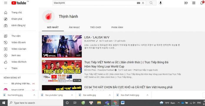 MV "LALISA" top 1 thịnh hành YouTube Việt Nam (Nguồn: BlogAnChoi).