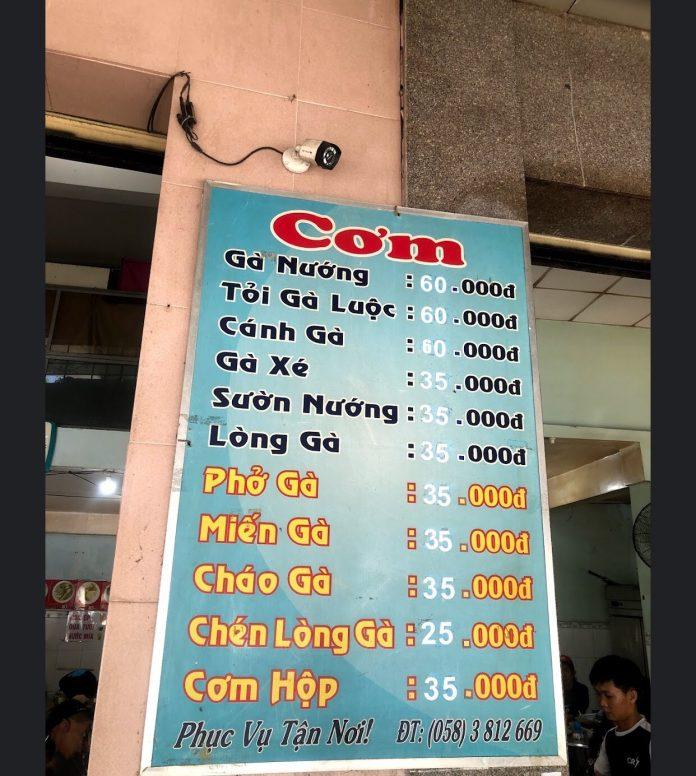 Menu của quán. (Ảnh: Internet)