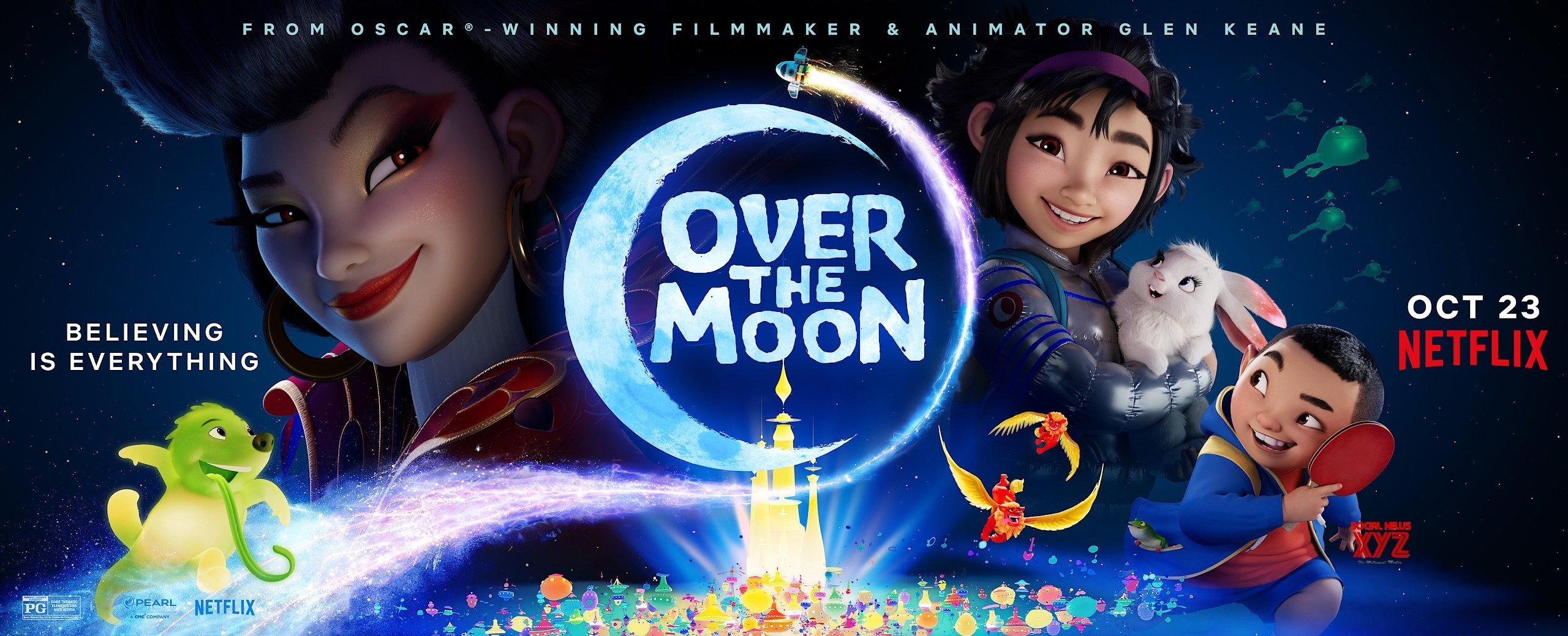 Over the Moon là một bộ phim hoạt hình với chủ đề gia đình lấy cảm hứng từ huyền thoại Hằng Nga của Trung Quốc (Ảnh: Poster Netflix).