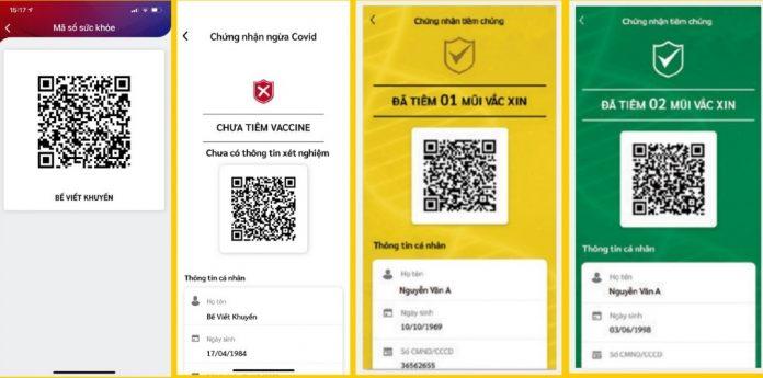 Mã QR và các chứng nhận thông tin tiêm vaccine COVID-19 (Ảnh: Internet).