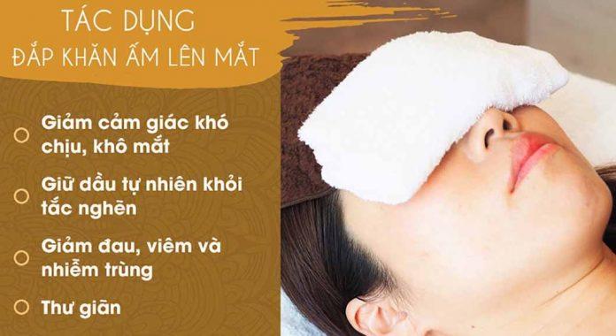 Chườm mắt bằng khăn ấm mang lại rất nhiều lợi ích tích cực cho mắt (Ảnh: Internet).