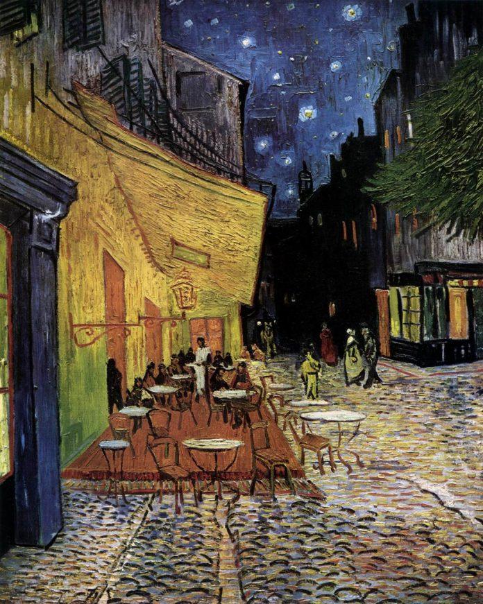 Bức tranh Quán cà phê đêm ở quảng trường Place du Forum (1888) (Ảnh: Internet).