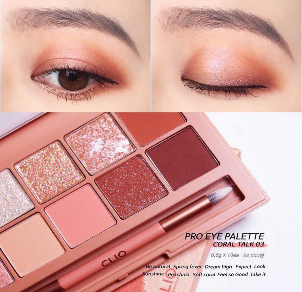 Bảng phấn mắt Clio Pro Eyes Palette màu #03 Coral Talk. Nguồn: Internet