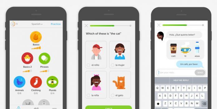 Các bài học trên Duolingo (Ảnh: Internet).