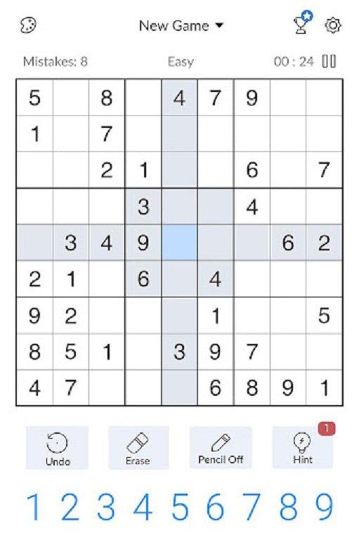 Game giải đố Sudoku chơi trên điện thoại (Ảnh: Internet).