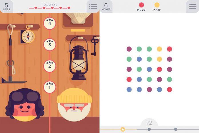 Game giải đố Two Dots cho điện thoại (Ảnh: Internet).