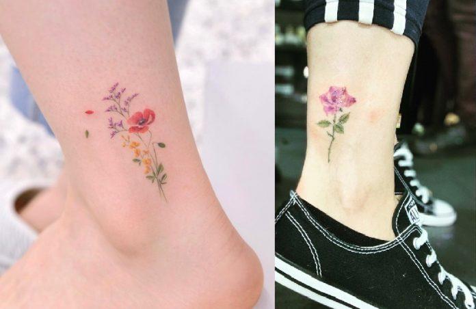 Hình xăm nhỏ đẹp ở cổ chân tăng phần quyến rũ. (Ảnh: Internet)
