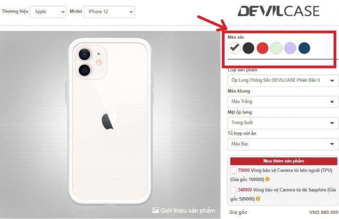Chọn màu sắc của điện thoại (Ảnh: BlogAnChoi).