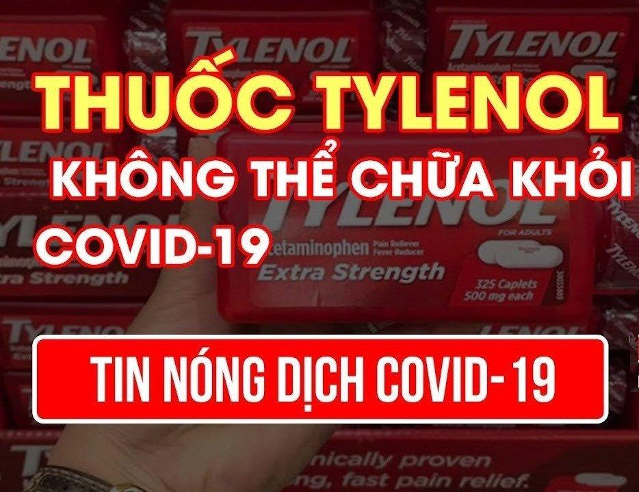 Sự thật về thuốc Tylenol điều trị COVID-19 (Nguồn: Internet).