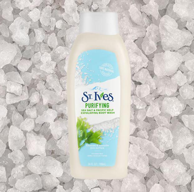 Sữa tắm muối biển làm mềm da St.Ives Sea Salt and Pacific Kelp (Ảnh: Internet)