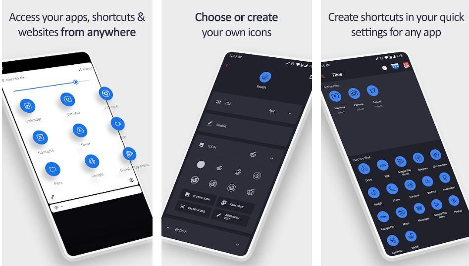 Ứng dụng Tile Shortcuts thay đổi giao diện Android (Ảnh: Internet).