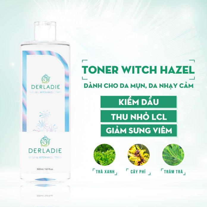 Nước hoa hồng Derladie Natural Witch Hazel Toner có dung tích siêu to lên đến 500ml ( Nguồn: internet)