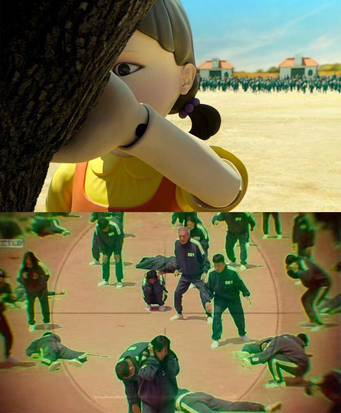 Trò chơi đèn xanh đèn đỏ phiên bản Squid Game. (Ảnh: Internet). Trò chơi đèn xanh đèn đỏ phiên bản Squid Game. (Ảnh: Internet).