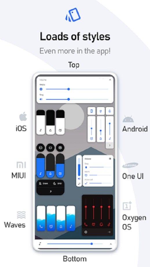 Volume Styles có nhiều kiểu thanh trượt khác nhau (Ảnh: Internet).