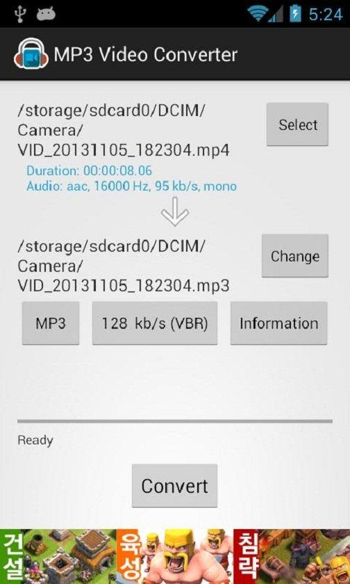 Ứng dụng MP3 Video Converter trên điện thoại (Ảnh: Internet).