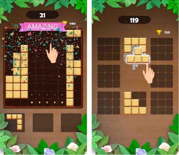 Game Woody Block Puzzle trên điện thoại (Ảnh: Internet).