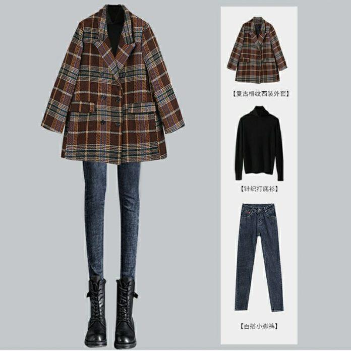 Quần jean gọn gàng cùng áo khoác ấm khỏi bàn (Nguồn: Internet)