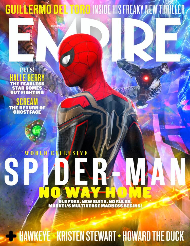 Poster của No Way Home trên tạp chí Empire cùng các phản diện sẽ xuất hiện trong phim (Nguồn: Internet)
