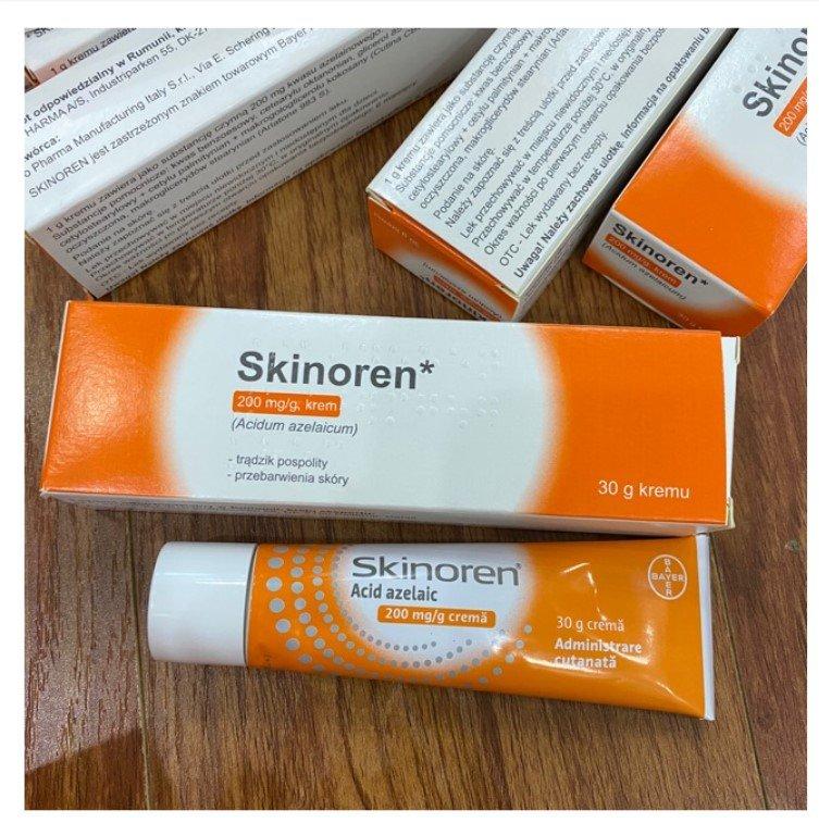 Kem Skinoren có tone màu chủ yếu là cam trắng nhỏ gọn (Nguồn: Internet)