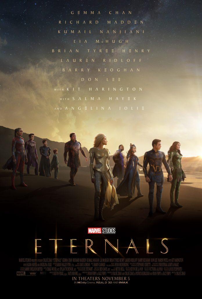 Poster chính thức của phim Eternals 2021. (Ảnh: Internet)
